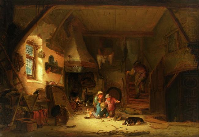 Isaac van Ostade Bauerninterieur mit spielenden Kindern china oil painting image